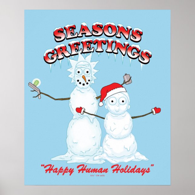 Rick and Morty | Snowmen Season's Greetings Poster (Front)