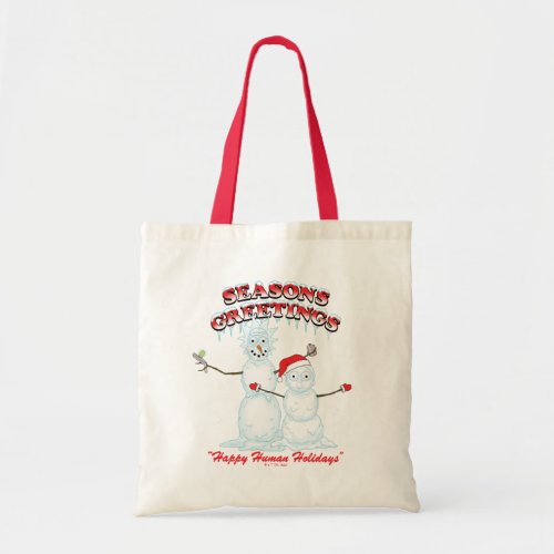 Rick and Morty  Snowmen Seasons Greetings Tote Bag