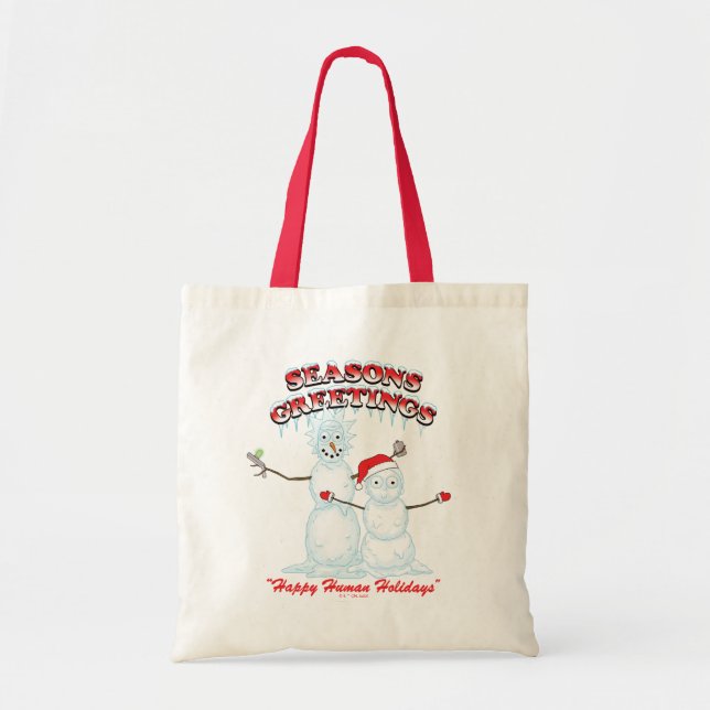 Rick and Morty | Snowmen Season's Greetings Tote Bag (Front)