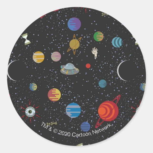 RICK AND MORTY™ | Space Pattern Classic Round Sticker (Front)
