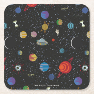 RICK AND MORTY™ Space Pattern Square Paper Coaster