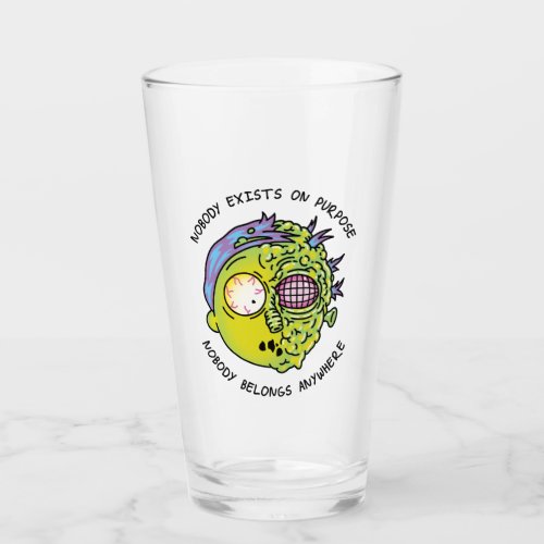 RICK AND MORTY  Stylized Morty Fly Quote Glass