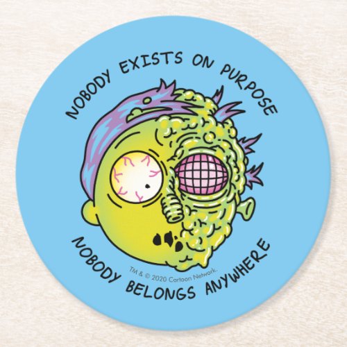 RICK AND MORTY  Stylized Morty Fly Quote Round Paper Coaster