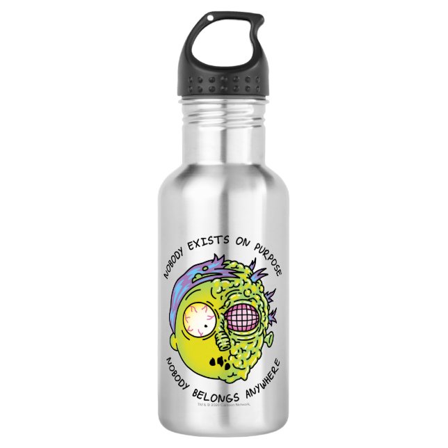 RICK AND MORTY™ | Stylized Morty Fly Quote Stainless Steel Water Bottle (Front)