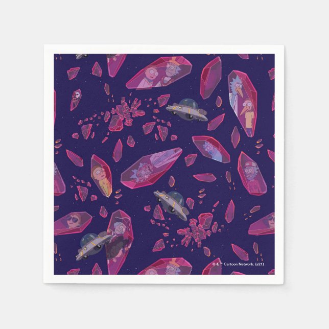 Rick and Morty Time Crystal Pattern Napkins (Front)