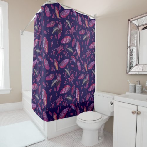 Rick and Morty Time Crystal Pattern Shower Curtain