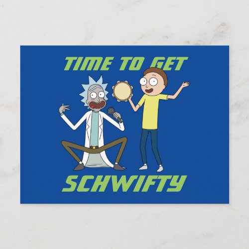 RICK AND MORTY  Time To Get Schwifty Invitation Postcard