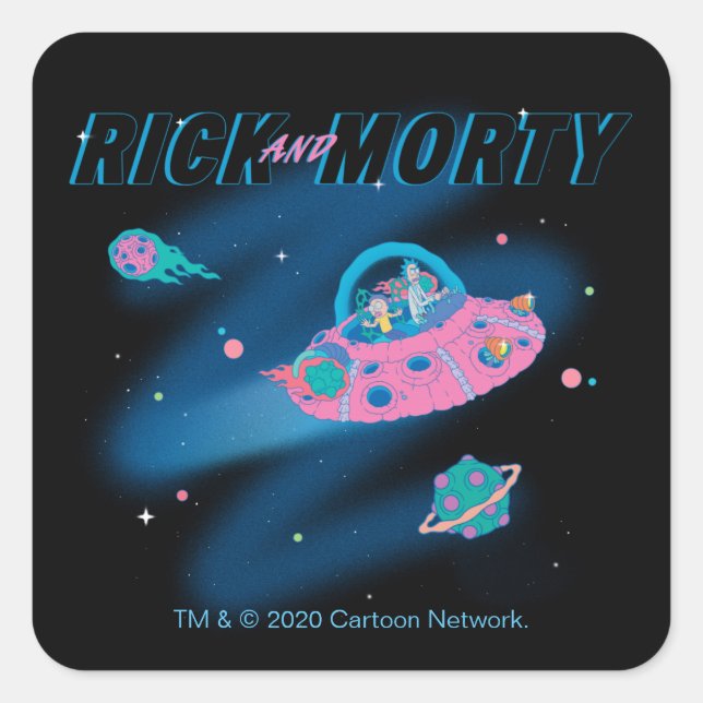 RICK AND MORTY™ | Traveling Through Space Square Sticker (Front)