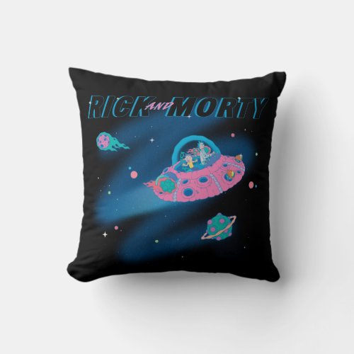 RICK AND MORTY  Traveling Through Space Throw Pillow