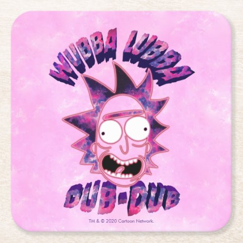 RICK AND MORTYâ  Wubba Lubba Dub_Dub Square Paper Coaster