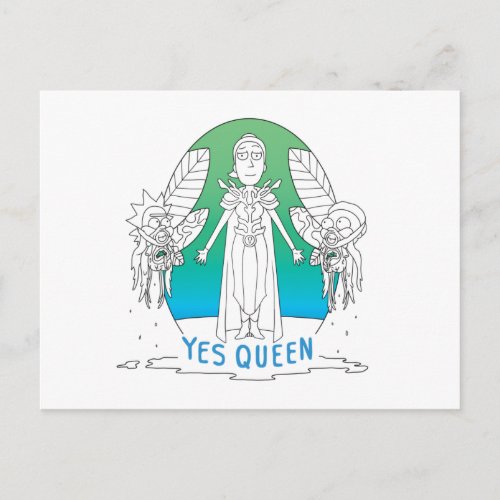 RICK AND MORTY  Yes Queen Invitation Postcard