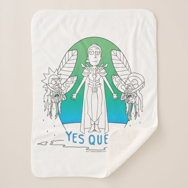 RICK AND MORTY™ | Yes Queen Sherpa Blanket (Front)