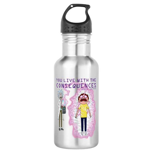 RICK AND MORTY™ | You Live With The Consequences Stainless Steel Water Bottle (Front)