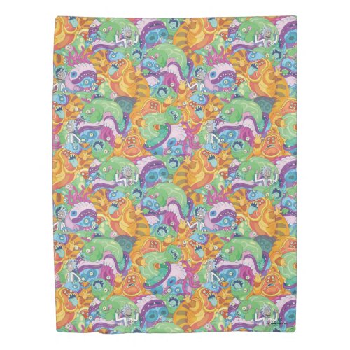 Rick Apocalypse Party Alien Pattern Duvet Cover