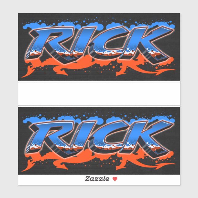 Rick First Name Graffiti Sticker (Sheet)
