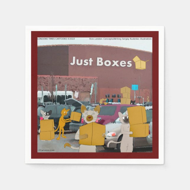 Rick London Big Box Stores For Cats Comic  Napkins (Front)