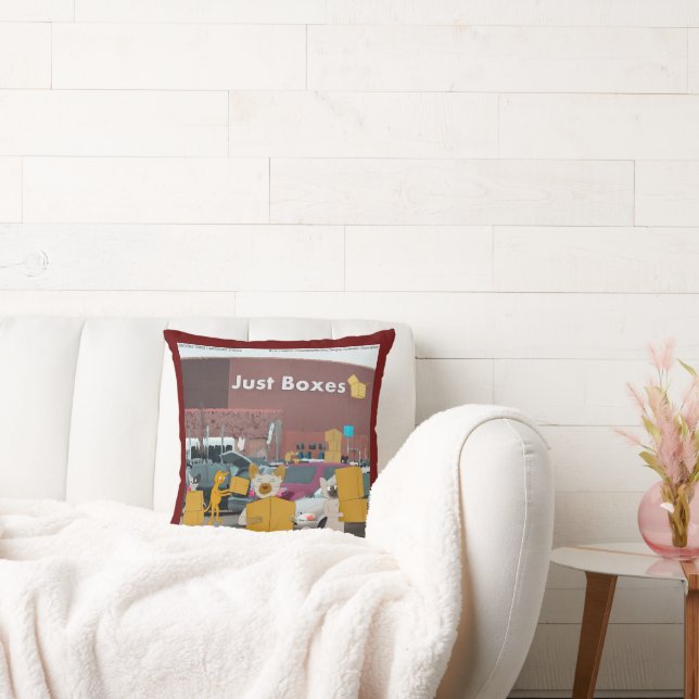 Rick London Big Box Stores For Cats Comic  Throw Pillow (Couch)