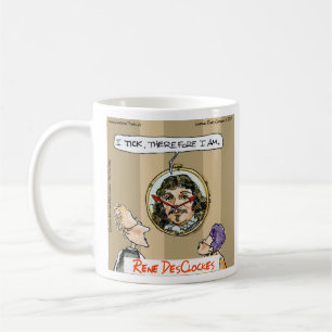 Rick London Cartoons Descartes Clock Comic Coffee Mug