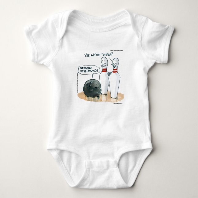 Rick London Cartoons Funny Bowling Comic  Baby Bodysuit (Front)