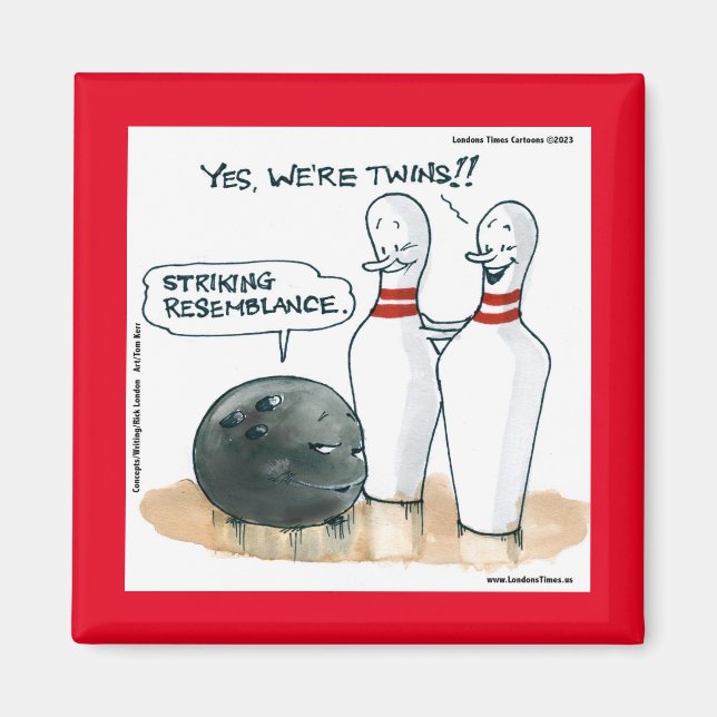 Rick London Cartoons Funny Bowling Comic  Magnet (Front)