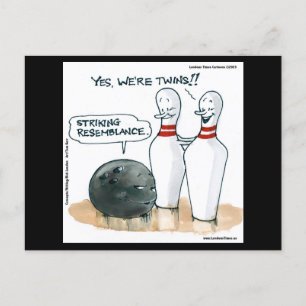 Rick London Cartoons Funny Bowling Comic Postcard