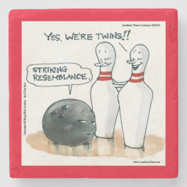 Rick London Cartoons Funny Bowling Comic Stone Coaster