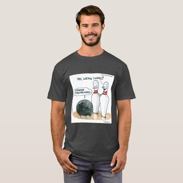 Rick London Cartoons Funny Bowling Comic  T-Shirt (Front Full)