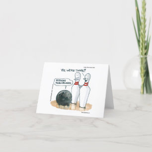 Rick London Cartoons Funny Bowling Letterpress Thank You Card