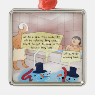 Rick London Comic Snowman Funny Gifts Metal Ornament