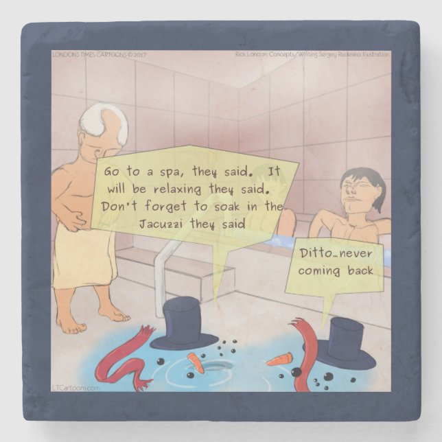 Rick London Comic Snowman Stone Coaster (Front)