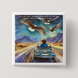 Rick London Driving In The Dark Funny Comic  Button