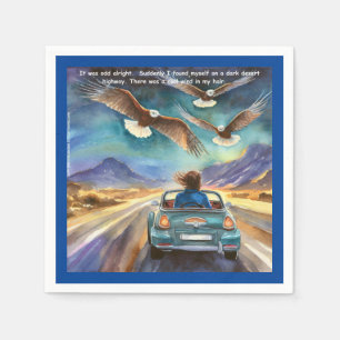 Rick London Driving In The Dark Funny Comic  Napkins