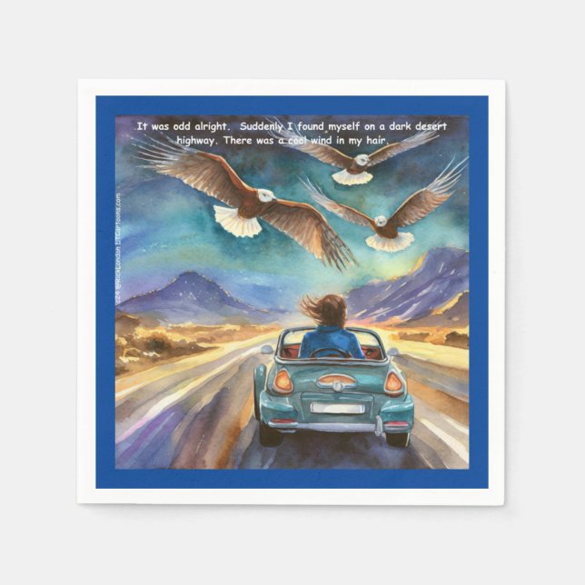 Rick London Driving In The Dark Funny Comic  Napkins (Front)