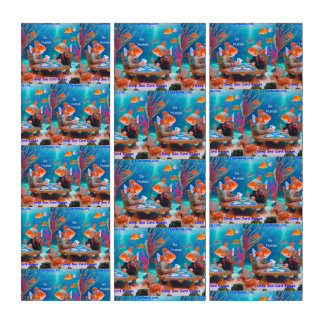 Rick London Fish Playing "Go Fish" Card Game Comic Triptych