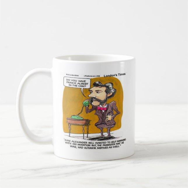 Rick London Funny Alexander Bell Phone Prank Coffee Mug (Left)