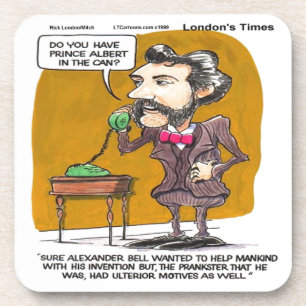 Rick London Funny Alexander Bell Phone Prank Drink Coaster