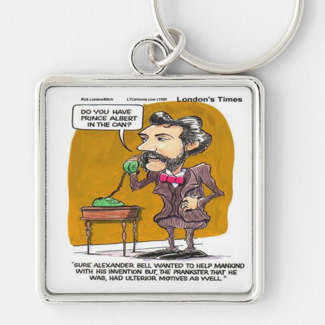 Rick London Funny Alexander Bell Phone Prank Keychain (Front)
