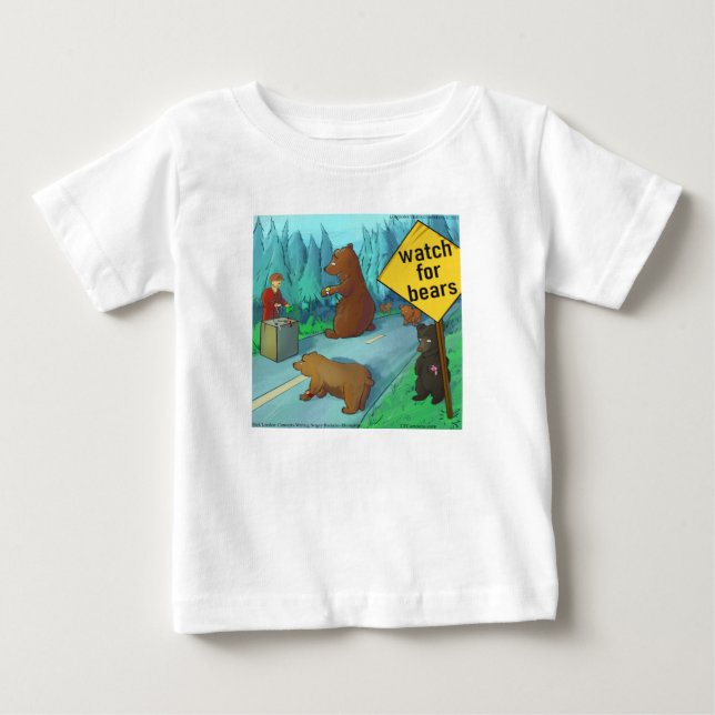 Rick London Funny Bears With Watches Comic Baby T-Shirt (Front)