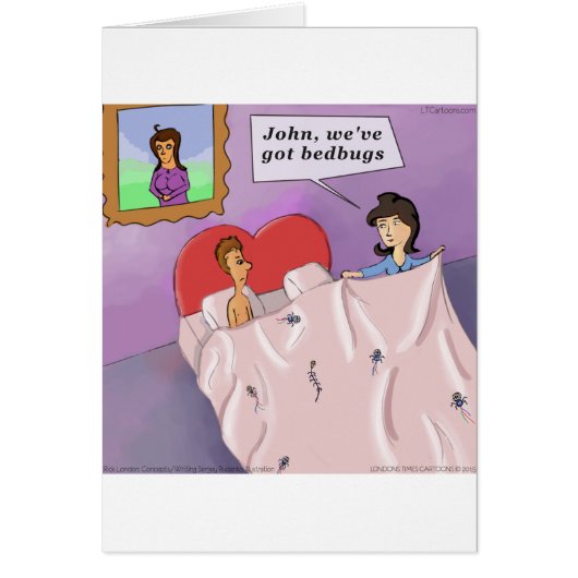 Rick London Funny Bedbugs Cartoon Cards (Front)