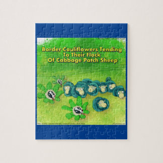 Rick London Funny Border Collie Flower Comic  Jigsaw Puzzle