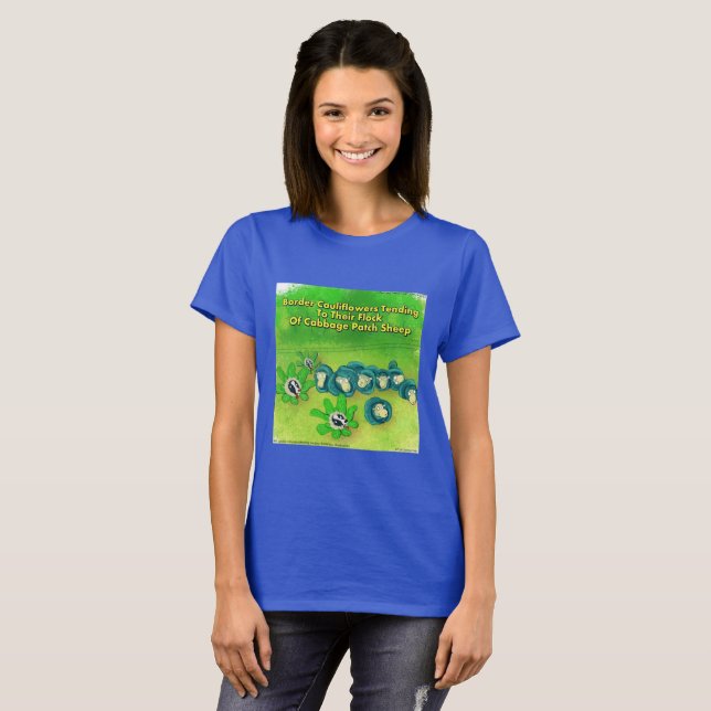 Rick London Funny Border Collie Flower Comic T-Shirt (Front Full)