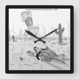 Rick London Funny Dog Mirage Square Wall Clock