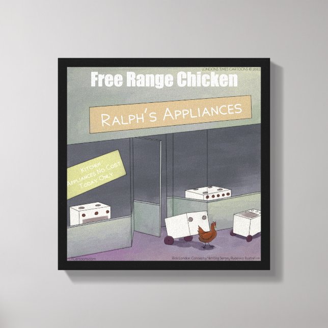 Rick London Funny Free-Range Chicken Print (Front)