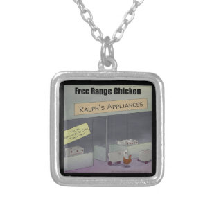 Rick London Funny Free-Range Chicken Silver Plated Necklace