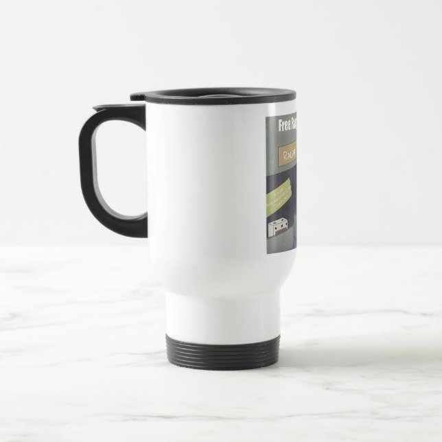 Rick London Funny Free-Range Chicken Travel Mug (Left)