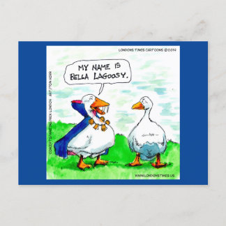 Rick London Funny Goose Vampire Wearing Bells  Postcard