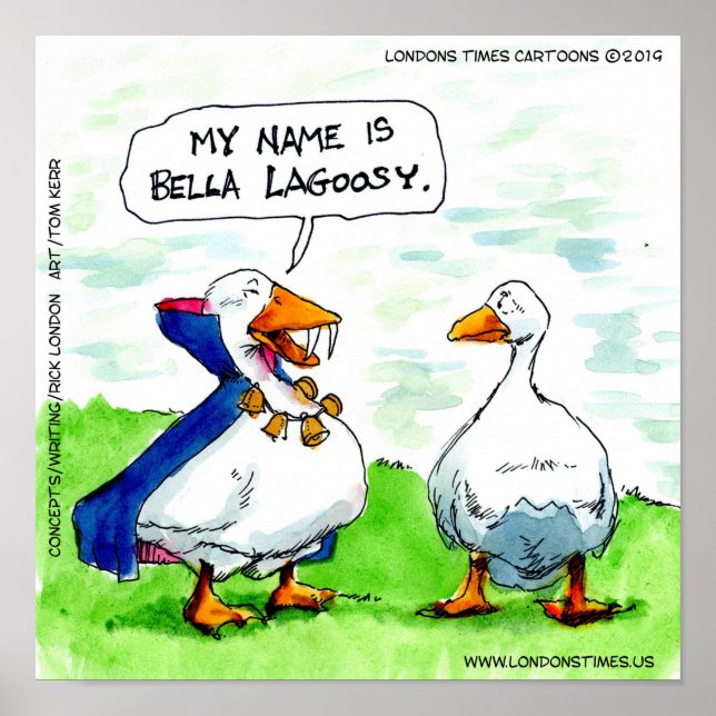 Rick London Funny Goose Vampire Wearing Bells  Poster (Front)