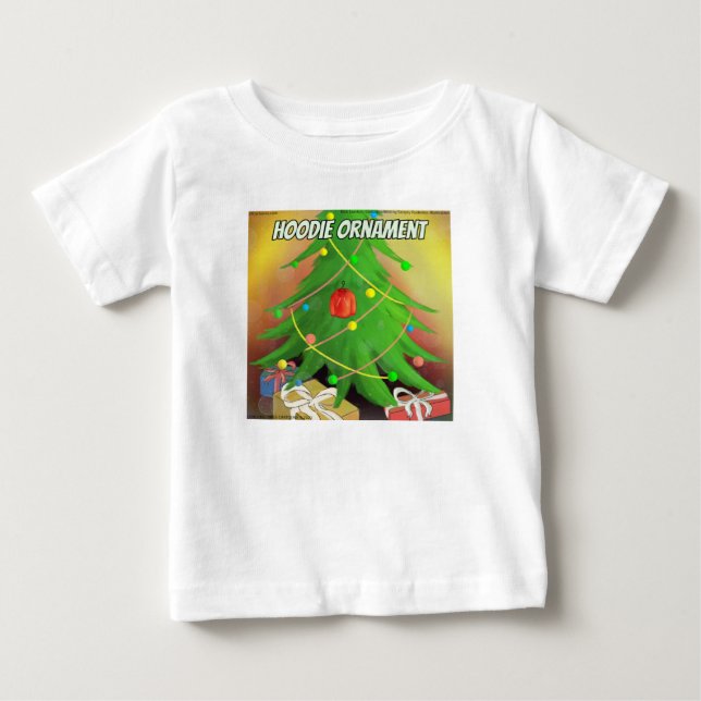 Rick London Funny "Hoodie Ornament" Christmas Tree Baby T-Shirt (Front)