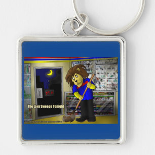 Rick London Funny "Lion Sweeps Tonight" Comic Keychain