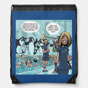 Rick London Funny Orca Revenge Drawstring Backpack